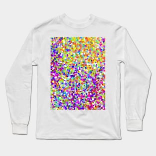 Purple and Coral Shapes Abstract Art Pattern Long Sleeve T-Shirt